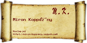 Miron Koppány névjegykártya